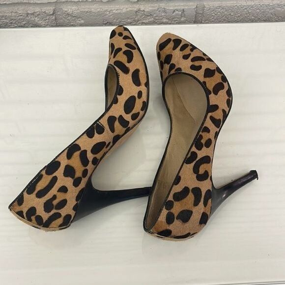 Steven by Steve Madden Women Plunge 2 Leopard Print Calf Hair Pumps Size 7.5 - Picture 6 of 7